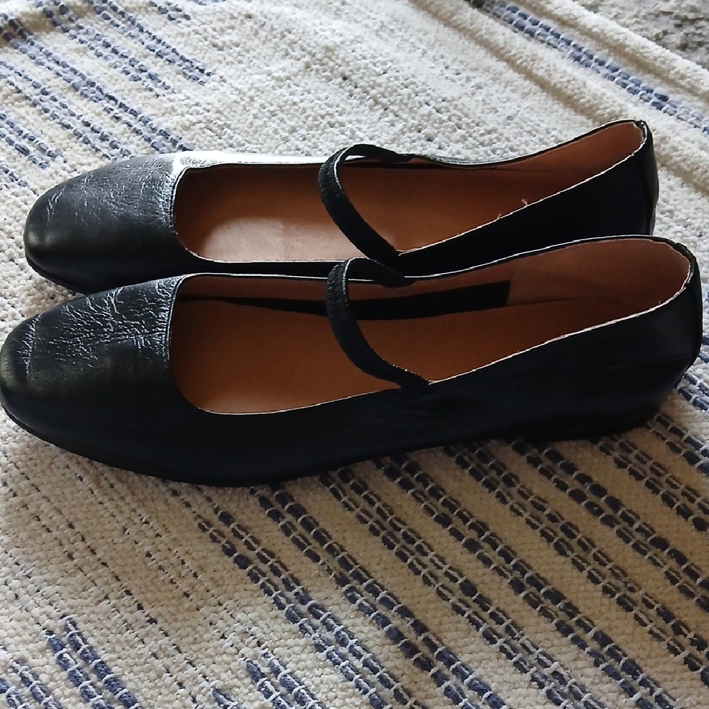Madewell Black Mary Jane Leather Flats